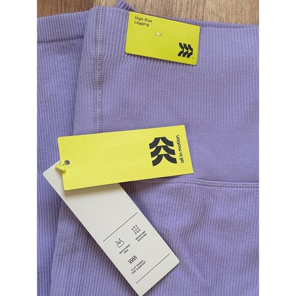NWT All in Motion High Waisted Ribbed Lavender Leggings XXL - Picture 2 of 8
